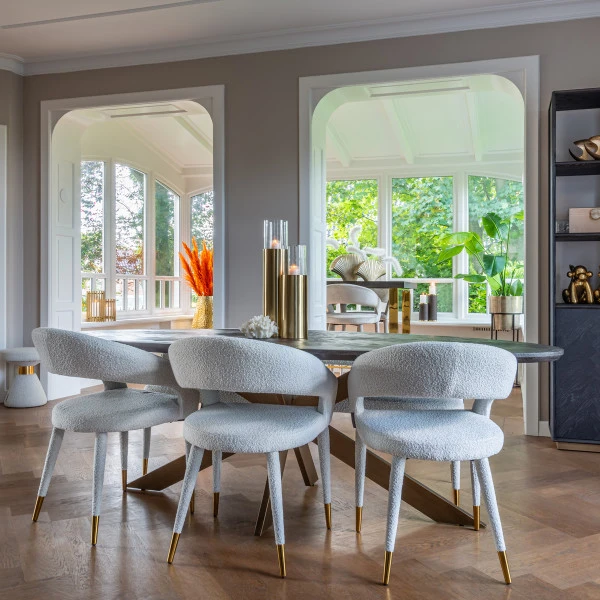 Ovale Eettafel Visgraat 5 Ovale Eettafel Visgraat - Afbeelding 5