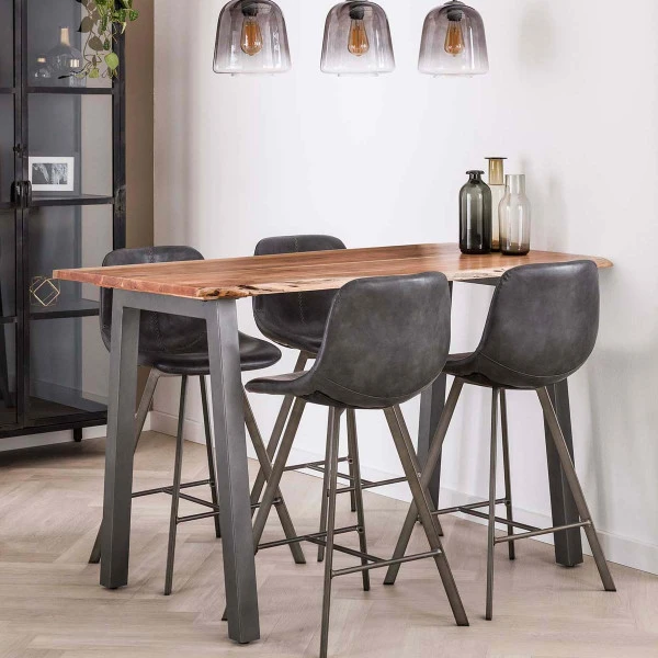 Industriele Boomstam Bartafel 2 Industriele Boomstam Bartafel - Afbeelding 2