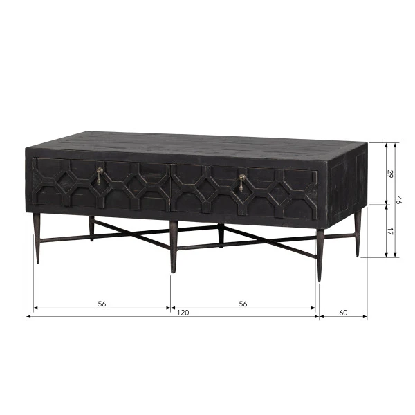 BePureHome Vintage Salontafel Zwart - Afbeelding 9