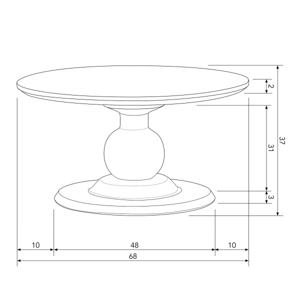 BePureHome Ronde Salontafel Met Bolpoot 4 BePureHome Ronde Salontafel Met Bolpoot - Afbeelding 4