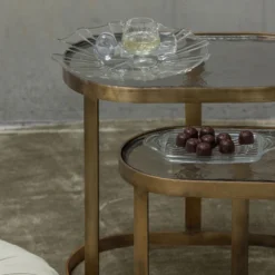 BePureHome Antique Brass Bijzettafelset 12 BePureHome Antique Brass Bijzettafelset -VTwonen Verkoopwinkel bepurehome clean antique brass bijzettafelset 04