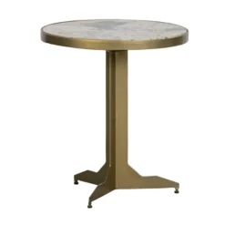 BePureHome Ronde Bijzettafel Goud En Marmer