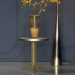 BePureHome Ronde Bijzettafel Goud En Marmer -VTwonen Verkoopwinkel bepurehome cute ronde bijzettafel goud en marmer 06