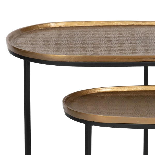 BePureHome Ovale Bijzettafelset Messing 2 BePureHome Ovale Bijzettafelset Messing - Afbeelding 2