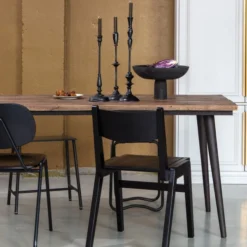 BePureHome Houten Tafel Met Zwarte Poot -VTwonen Verkoopwinkel bepurehome guild houten tafel met zwarte poot 04