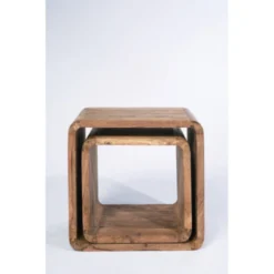 Set Van 2 Vierkante Bijzettafels -VTwonen Verkoopwinkel bijzettafel hout authentico cube kare design 05 800x800 1