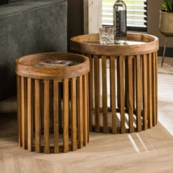 Bijzettafelset Houten Latten