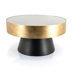 Ronde Salontafel Zwart Met Goud