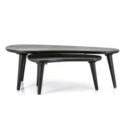 Organische Salontafel Set Zwart -VTwonen Verkoopwinkel by boo guus organische salontafel set zwart 01