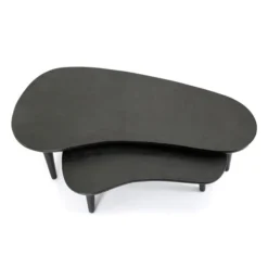 Organische Salontafel Set Zwart -VTwonen Verkoopwinkel by boo guus organische salontafel set zwart 02