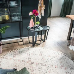 Bijzettafels Ribbelglas En Metaal -VTwonen Verkoopwinkel by boo loup bijzettafels ribbelglas en metaal 3