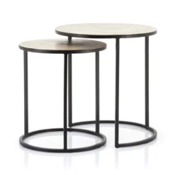 Ronde Bijzettafelset Messing -VTwonen Verkoopwinkel by boo setto ronde bijzettafelset messing 01