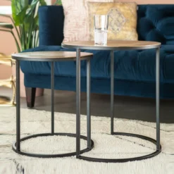 Ronde Bijzettafelset Messing