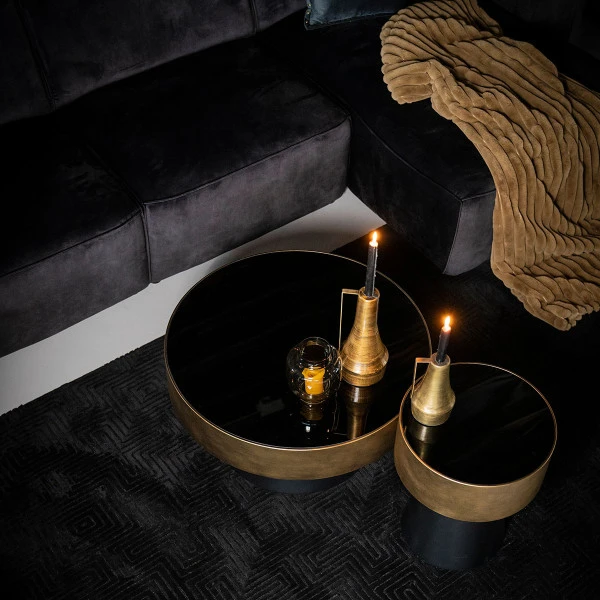 Ronde Salontafel Zwart Met Goud 4 Ronde Salontafel Zwart Met Goud - Afbeelding 4