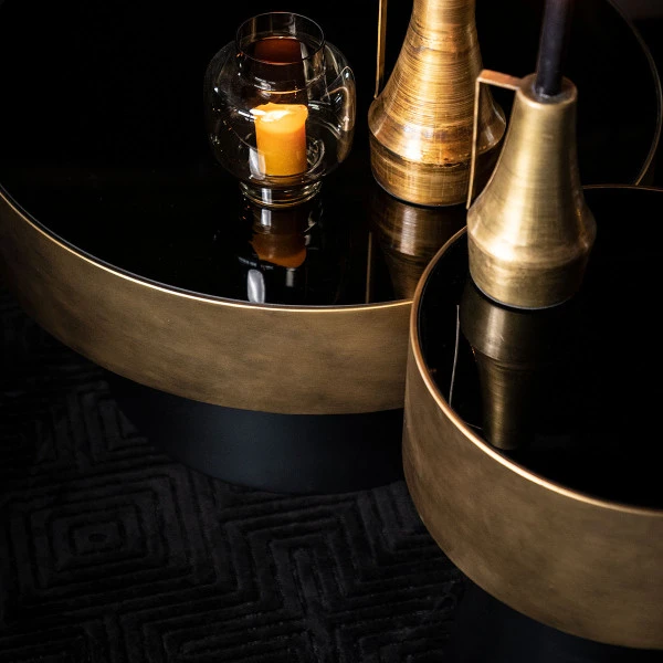 Ronde Salontafel Zwart Met Goud 5 Ronde Salontafel Zwart Met Goud - Afbeelding 5