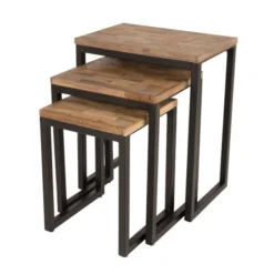 Set Van Bijzettafels Hout