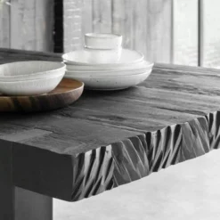 Robuuste Eettafel Zwart Teak 7 Robuuste Eettafel Zwart Teak -VTwonen Verkoopwinkel d bodhi beam black robuuste eettafel zwart teak 05