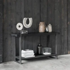 Robuuste Sidetable Zwart Teak 5 Robuuste Sidetable Zwart Teak -VTwonen Verkoopwinkel d bodhi beam black robuuste sidetable zwart teak 01