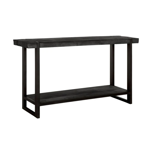 Robuuste Sidetable Zwart Teak 2 Robuuste Sidetable Zwart Teak - Afbeelding 2