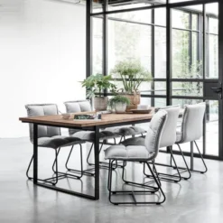 Teakhouten Eettafel Met Zwarte Poot 11 Teakhouten Eettafel Met Zwarte Poot -VTwonen Verkoopwinkel d bodhi odeon teakhouten eettafel met zwart frame 03