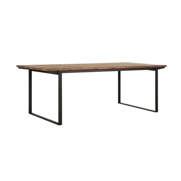 Teakhouten Eettafel Met Zwarte Poot 2 Teakhouten Eettafel Met Zwarte Poot - Afbeelding 2
