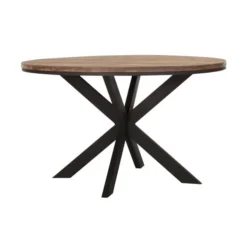 Ronde Eettafel Teak En Metaal
