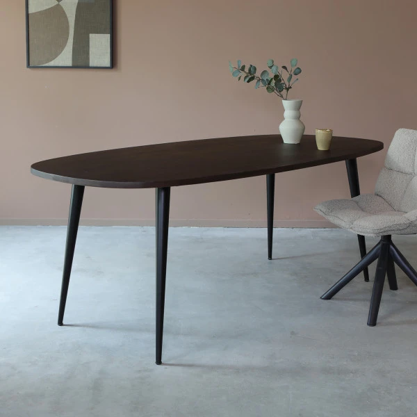 Deens Ovalen Bruine Eettafel 1 Deens Ovalen Bruine Eettafel