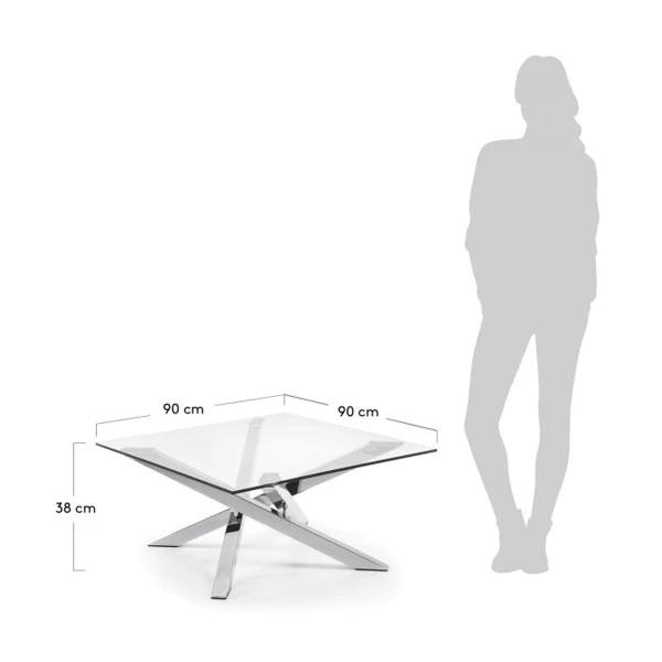 Salontafel Glas En Chroom 4 Salontafel Glas En Chroom - Afbeelding 4