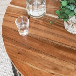 Salontafel Suar Hout Rond -VTwonen Verkoopwinkel dtp home flare ronde salontafel suar hout 04