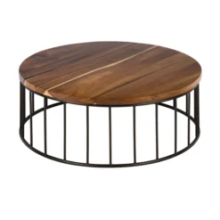 Salontafel Suar Hout Rond -VTwonen Verkoopwinkel dtp home flare ronde salontafel suar hout 05