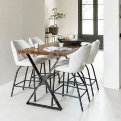 Stoere Bartafel Van Suar Hout -VTwonen Verkoopwinkel dtp home flare stoere bartafel van suar hout 02