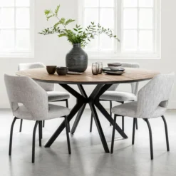 Ronde Design Eettafel Teak -VTwonen Verkoopwinkel dtp home metropole ronde design eettafel teak 03