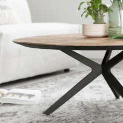 Teakhouten Salontafel Rond -VTwonen Verkoopwinkel dtp home metropole teakhouten salontafel rond 06