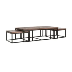 Set Van 3 Salontafels Teak -VTwonen Verkoopwinkel dtp home timber set van 3 teakhouten salontafels 03