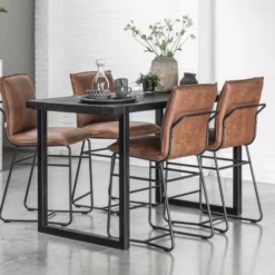 Teakhouten Bartafel Zwart