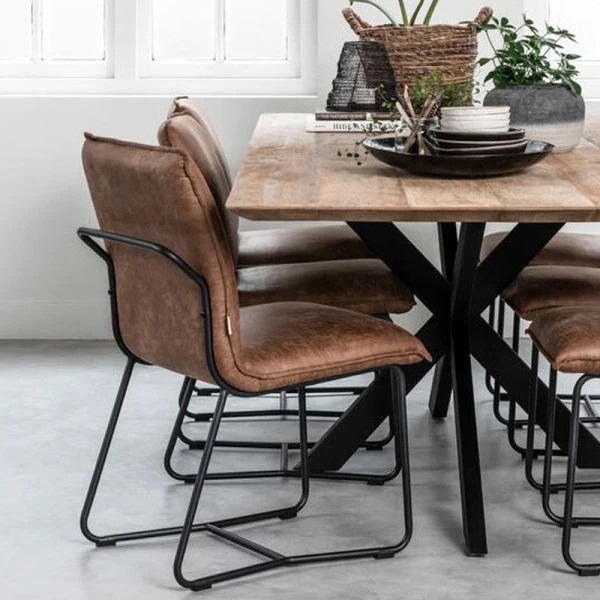 Teak Tafel Curves Met Kruispoot 6 Teak Tafel Curves Met Kruispoot - Afbeelding 6