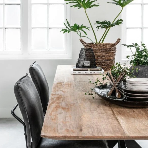 Teak Tafel Curves Met Kruispoot 4 Teak Tafel Curves Met Kruispoot - Afbeelding 4