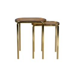 Messing Bijzettafelset -VTwonen Verkoopwinkel dutchbone bandhu messing bijzettafelset 01