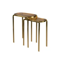 Messing Bijzettafelset -VTwonen Verkoopwinkel dutchbone bandhu messing bijzettafelset 02