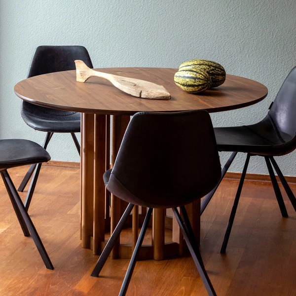 Ronde Eettafel Hout 120 Cm 4 Ronde Eettafel Hout 120 Cm - Afbeelding 4