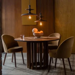 Ronde Eettafel Hout 120 Cm 10 Ronde Eettafel Hout 120 Cm -VTwonen Verkoopwinkel dutchbone barlet walnut ronde eettafel 120 cm 05