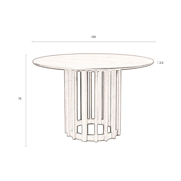 Ronde Eettafel Hout 120 Cm 6 Ronde Eettafel Hout 120 Cm - Afbeelding 6