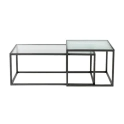 Ribbelglas Salontafel Set -VTwonen Verkoopwinkel dutchbone boli ribbelglas salontafelset 1