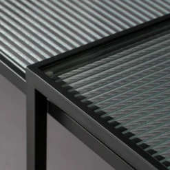 Ribbelglas Salontafel Set -VTwonen Verkoopwinkel dutchbone boli ribbelglas salontafelset 5