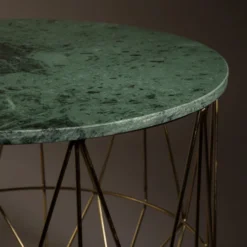 Ronde Groen Marmeren Bijzettafel -VTwonen Verkoopwinkel dutchbone boss ronde groen marmeren bijzetafel 03