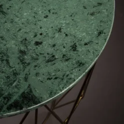 Ronde Groen Marmeren Bijzettafel -VTwonen Verkoopwinkel dutchbone boss ronde groen marmeren bijzetafel 05