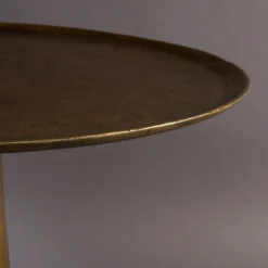 Ronde Bijzettafel Aluminium -VTwonen Verkoopwinkel dutchbone brute ronde bijzettafel messing 03 1