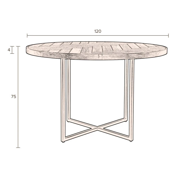 Ronde Eettafel Visgraat 2 Ronde Eettafel Visgraat - Afbeelding 2