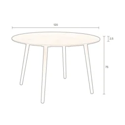 Walnoot Eettafel Rond -VTwonen Verkoopwinkel dutchbone clover walnoot eettafel rond 06