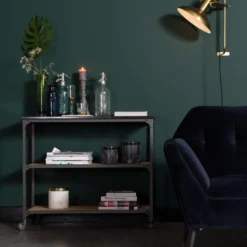 Zwart Marmeren Trolley -VTwonen Verkoopwinkel dutchbone consuela zwart marmeren trolley 01